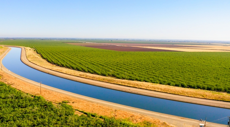 California Aqueduct in the Central Valley in Stanislaus County