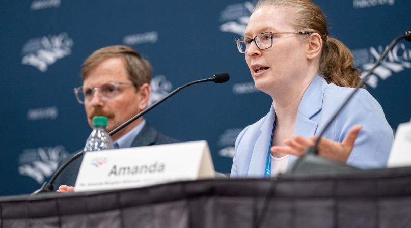 “Humans don’t need to be talked into using technology if they see a clear connection to making our own and other people’s lives better,” Amanda Bergson-Shilcock told the Community, Economic and Workforce Development Policy Steering Committee July 11. Photo by Denny Henry
