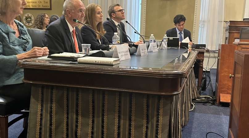 Commissioner Taylor (second from left) testifies before the House Natural Resources Subcommittee on Oversight and Investigations