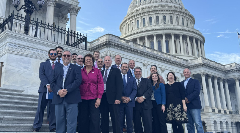 NACo members and staff prepare to visit Capitol Hill offices Oct. 21. Photo by Rachel Yeung