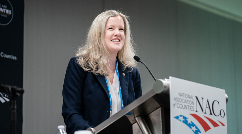 Macayle Fuchs, legislative director for Rep. Paul Gosar (R-Ariz.), assures the Western Interstate Region members Feb. 22 that at two pages, the LASSO Act would be clear to all. Photo by Denny Henry