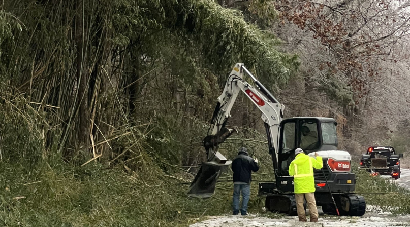 Crews collect debris. As of Feb. 10, Lafayette County, Miss. collected 90,000 cubic yards of debris. Photo courtesy of Beau Moore