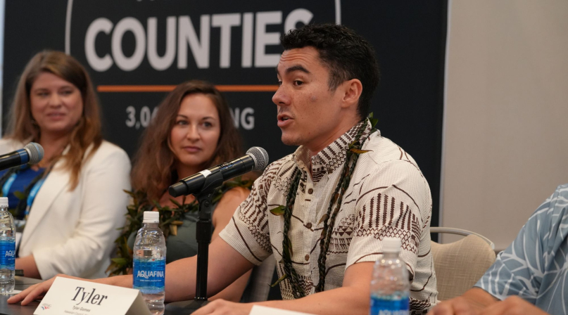 Tyler Gomes, chief administrator for Hawaiian Council, notes the there's a constant struggle to ensure that a community's needs drive the tourism industry and not the other way around. Photo by Charlie Ban