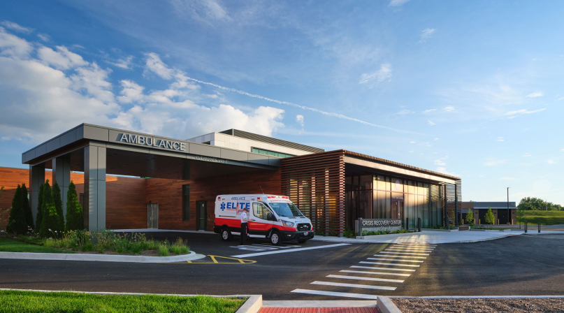 A rendering of the DuPage County, Ill. Crisis Recovery Center, which opened in September, shows off the first facility of its kind in the state to serve both adults and youth. 