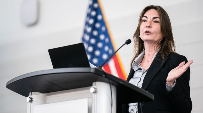 Corinne Duncan, elections director in Buncombe County, N.C., recounts running the 2024 presidential election through Hurricane Helene. Photo by Denny Henry