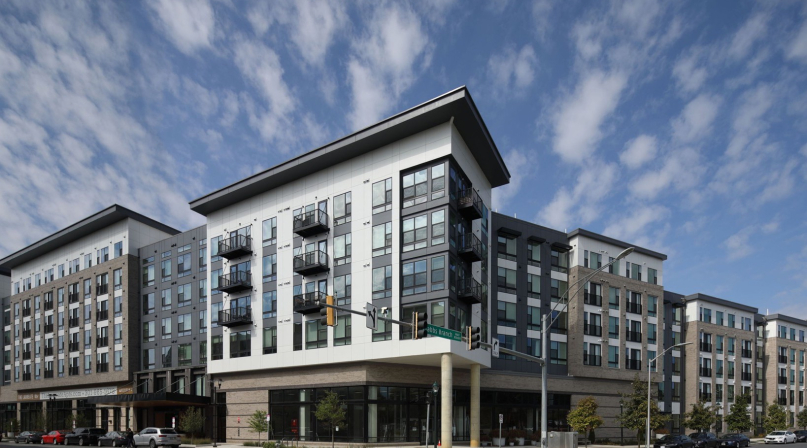 The Laureate, a 268-apartment building is Montgomery County’s first housing development built with the Housing Production Fund. Rendering by D. Reed, courtesy of Montgomery County