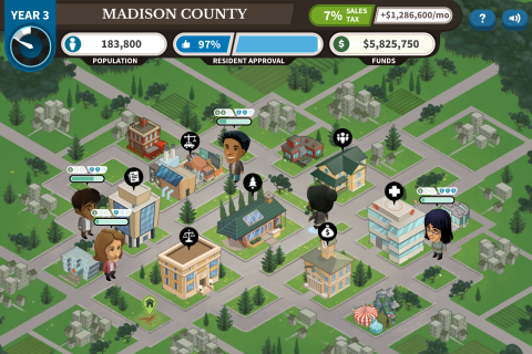 A screenshot from the Counties Work game.