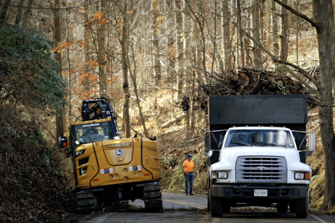 Crews clean up Hurricane Helene damage in Avery County, N.C.